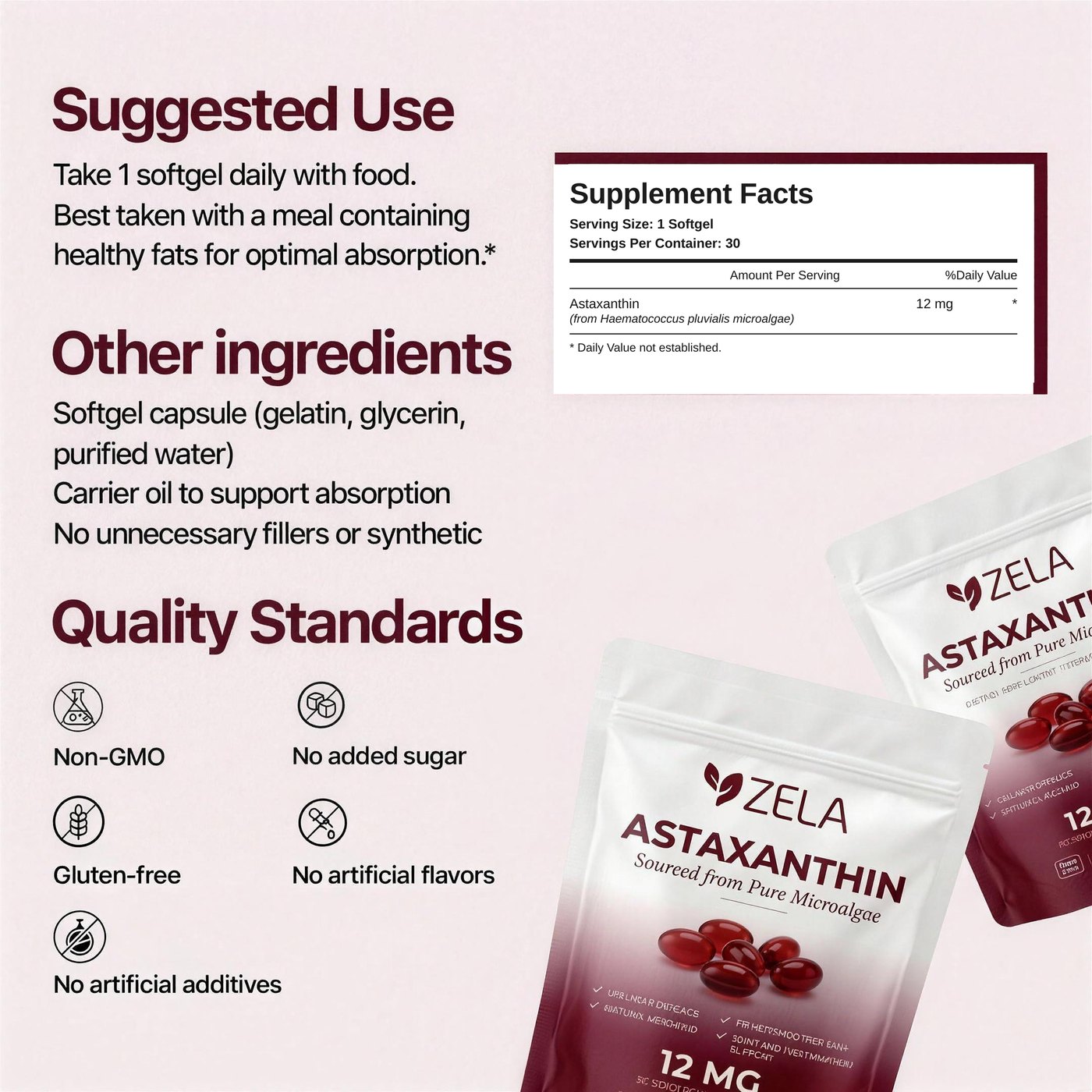 Supplement facts and suggested use